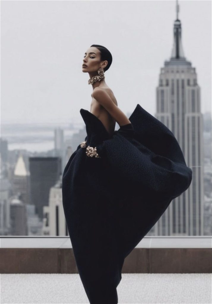 Midnight Couture Silk Dress