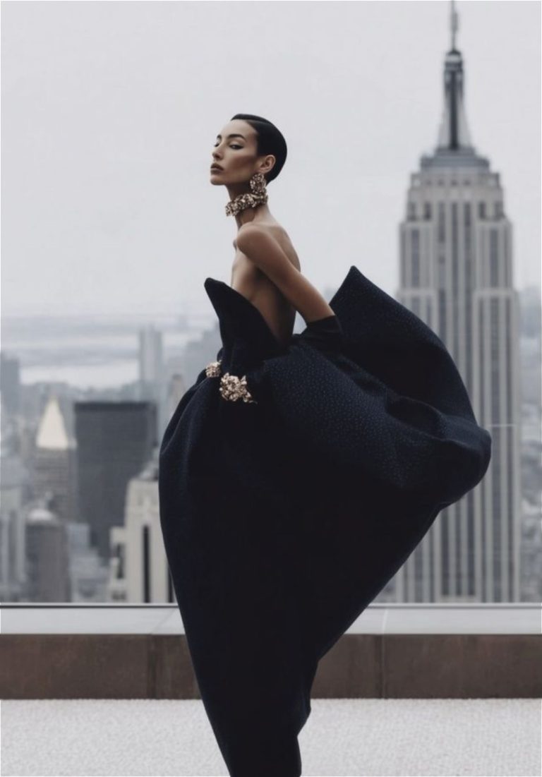 Midnight Couture Silk Dress